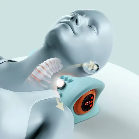Mannequin with a medical device on a light gray background